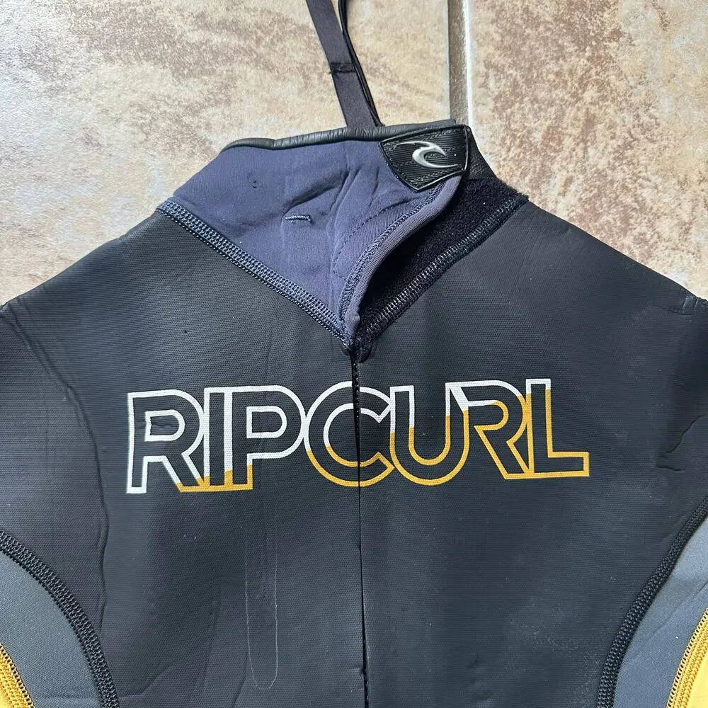 Rip Curl Spring Wetsuit Bodysuit Youth Size 16 Swim‎ Surf Dive Black Yellow